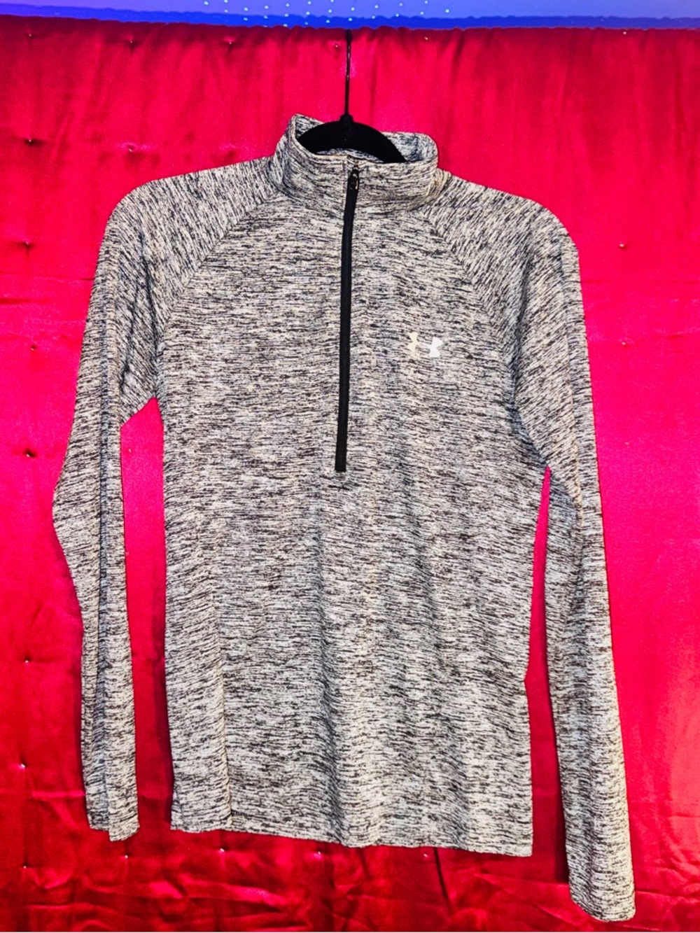 👑 CUTE SIZE SMALL LIKE NEW Under Armour Gray Heathered Full-Zip Jacket